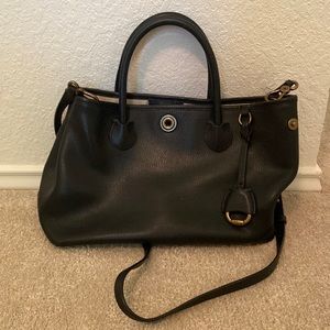 Ralph Lauren black leather satchel